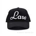 Logo de broderie 3D personnalisé chapeau de baseball noir